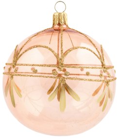 Bella Rose Sklenená vianočná ozdoba Guľa Ružová Lesk 3