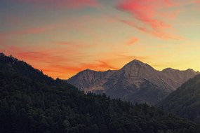 Samolepiaca fototapeta obloha po západe slnka nad horami