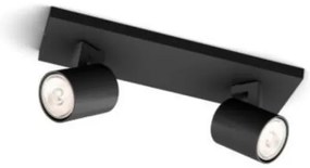 Philips - Bodové svietidlo RUNNER 2xGU10/20W/230V čierna