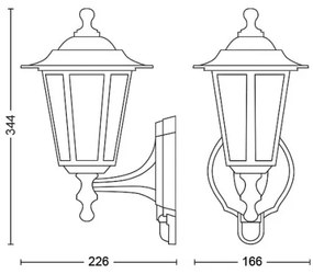 Philips 1747330PN - Vonkajšie nástenné svietidlo so senzorom 1xE27/60W/230V IP44