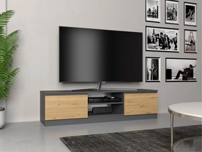 TV skrinka Musecalo 140 (antracit + dub artisan). Akcia -23%. Vlastná spoľahlivá doprava až k Vám domov. 1132504