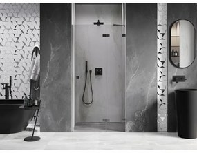 Mexen, Mexen Lunar pravé otočné sprchové dvere 110 cm, priehľadné, pištoľovo šedé kartáčované - 834-110-000-66-00-P