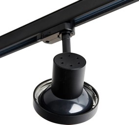 Koľajnicový systém s 3 reflektormi čierny vpravo vrátane LED 3-fázový - Iconic Jeany