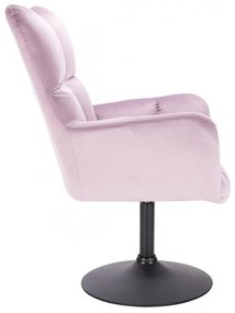 LuxuryForm DESIGN Kreslo AURORA VELUR na čiernom tanieri - levanduľa