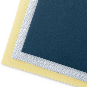 Súprava kuchynských uterákov Letty Stamp - 9 ks modrá/žltá