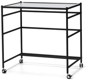 Sklenený písací stôl »CN3« s kolieskami