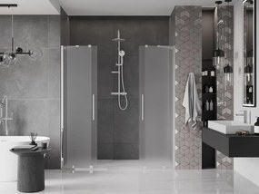 Mexen Velar Duo, posuvné sprchové dvere do otvoru 200 cm, 8mm sklo námraza, chrómová, 871-200-000-32-01