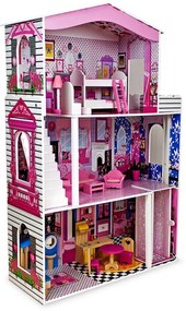 Sapphire Veľký drevený domček pre bábiky s príslušenstvom SK-01 - 3 poschodia