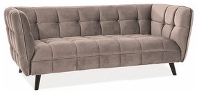 Pohovka Castello Velvet, trojsedák, béžová / čierna