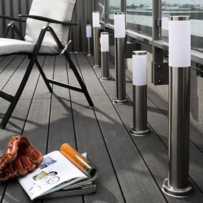 LED RGBW stmievateľná vonkajšia lampa LIVIA 1xE27/6,5W/230V 100 cm IP44 strieborná