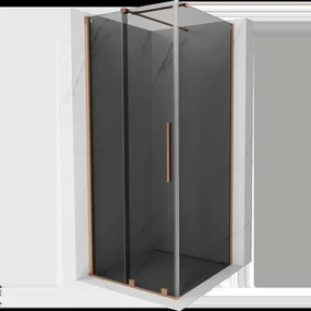 Mexen Velar posuvná sprchová kabína 100 x 100 cm, grafitová, brúsená meď - 871-100-100-41-65