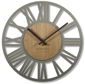 Dekorstudio Moderné drevené hodiny EKO Loft Adulto sivé 50cm
