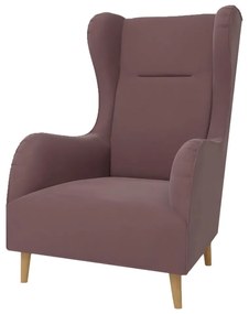 Ružové zamatové kreslo ušiak Carole – Ropez