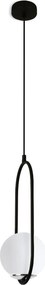 Závesné svietidlo Florence, 1x biele sklenené tienidlo, b/ch, U