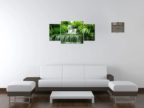 Gario Obraz s hodinami Vodopád v dažďovom pralese - 3 dielny Rozmery: 90 x 70 cm