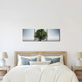 Obraz - Osamotený strom (s hodinami) (90x30 cm)