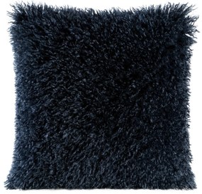 CHLPATÁ DEKORAČNÁ OBLIEČKA NA VANKÚŠ SANA 45X45 CM TMAVOMODRÁ