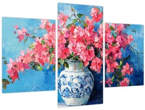 Obraz - Váza ružových kvetov (90x60 cm)