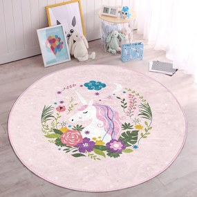 Ružový detský koberec ø 120 cm Comfort – Mila Home