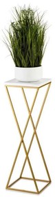 HowHomely Stojan na kvety LOFT 70x24 cm zlatá/biela 10-1630-70-GW-MDF