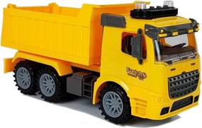 LEAN Toys Súprava sklápacieho nákladiaka 1:14 – dopravné značky, svetlá, radar, žltá