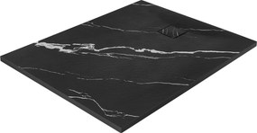 Obdĺžniková sprchová vanička z SMC kompozitu REA MAGNUM CARRARA 120x90 cm, čierny mramor