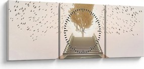 Obraz - Most do neznáma (s hodinami) (90x30 cm)