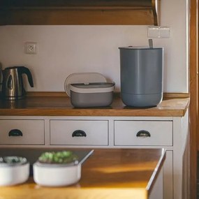 Plastia Nádoba na bioodpad s rámčekom a sáčkami, taupe, 3,1 l