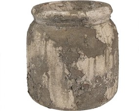 Dekoratívny béžovo-sivý antik terakotový kvetináč Teracci M - Ø 14*13 cm