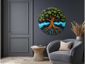 drevko |  Machový strom života Zakorenenie (UV tlač)  45 x 45 cm