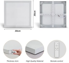 Brilagi-LED Stmievateľné kúpeľňové svietidlo FRAME SMART LED/24W/230V IP44 biele + diaľkové ovládanie