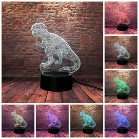 3D LED Lampička Dinosaur T-Rex Jurský Svět