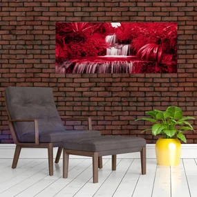 Obraz - Indonézske vodopády v červenej (120x50 cm)