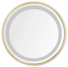 Zuma Line D251801-LED Kúp. zrkadlo s podsv. 24W/230V 3000/4000/6000K IP44 zlatá