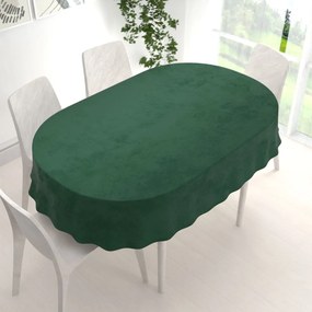 Biante Veľký zamatový oválny obrus Velvet Premium SVP-012 Zelený 260x320 cm