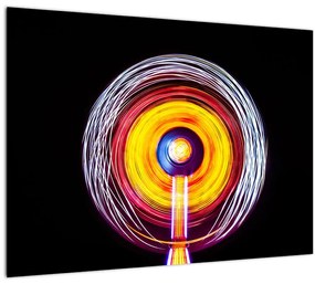Sklenený obraz svetiel v kruhu (70x50 cm)