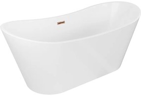 Mexen Montana, voľne stojaca vaňa 150 x 75 cm, biela, ružové zlato prepad, 52011507500-60