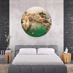 PIPPER. Textilná kruhová nálepka na stenu "Cinque Terre - Italy" Veľkosť: 120 cm