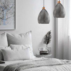Toolight - Retro sklenená stropná lampa E27 60W APP897-1CP, čierna, OSW-05697