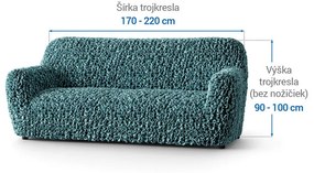 Bielastické poťahy VELVET petrolejové trojkreslo (š. 170 - 220 cm)