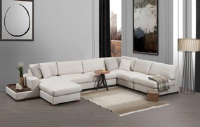 Elegantná pohovka Loop s prenosným sedákom a operadlom béžová 272 x 428 cm
