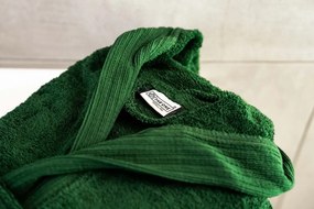 The One Towelling® Župan s kapucňou - Tmavozelená | L/XL