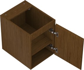 Mexen Rivel, kúpeľňová skrinka 35 cm, 1 dvierka, drážkovaná, orech, 91A21-03547-1-BF86