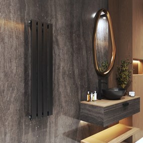 Gamma Vertical, vykurovacie teleso 296x1100 mm, 368 W, čierna matná, GMA-VERT-1100296-BK