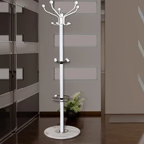InternetovaZahrada Stojanový vešiak na odevy – biely 173cm