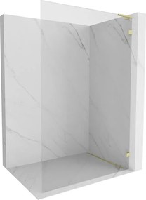 Mexen, Mexen Lunar L sprchová stena pravá 60 x 200 cm, priehľadná 8 mm, zlatý kartáč - 830L-060-000-55-00-P
