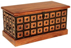 Indický nábytok - Truhlica 90x45x45 Jali z indického masívu palisander Svetlomedová