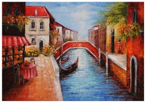 Gario Ručne maľovaný obraz Pokojná ulica v Benátkach Rozmery: 100 x 70 cm