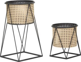 Sada 2 ks stojanů na květiny Osaka béžovo-černá