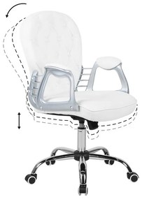 Otočná kancelárska stolička z umelej kože biela PRINCESS Beliani